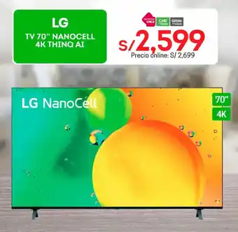 Tottus LG TV 70" NANOCELL 4K THINQ AI oferta