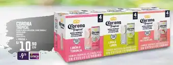 Vega CORONA TROPICAL READY TO DRINK LIMA LIMÓN / LIMÓN TORONJA/ FRUTOS ROJOS FOURPACK LATA X 355 ML. oferta