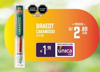 Vega BRAEDT CABANOSSI X 25 GR. oferta