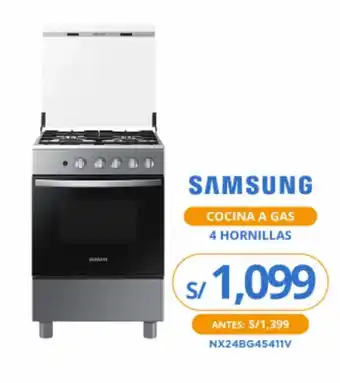 Tiendas EFE SAMSUNG COCINA A GAS 4 HORNILLAS NX24BG45411V oferta