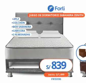 Tiendas EFE Forli JUEGO DE DORMITORIO SABANERA ZENITH oferta