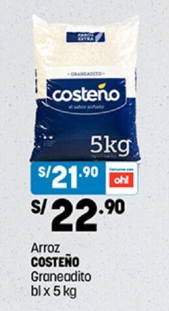 Plaza Vea Arroz COSTEÑO Graneadito bl x 5 kg oferta