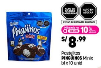 Plaza Vea Pastelitos PINGÜINOS Minix bl x 10 unid oferta