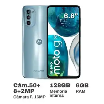 Oechsle Celular motorola moto g52 6.6 6gb ram 128gb azul oferta