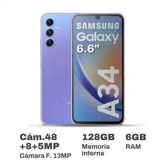 Oechsle Celular samsung galaxy a34 6.6 6gb ram 128gb violeta oferta