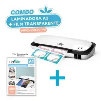 Linio Combo laminadora termica escritorio a3 y film transparente oferta