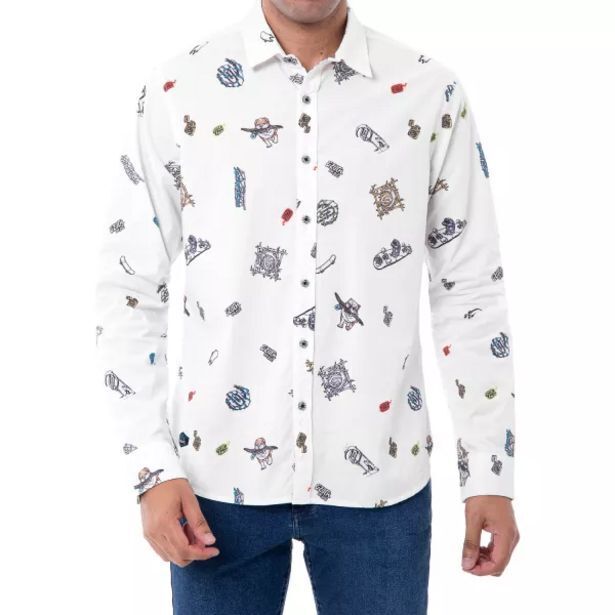 Gzuck Camisa chambray gzk-print m/larga oferta