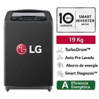 Hiraoka Lavadora lg smart motion carga superior wt19bpb 19kg oferta