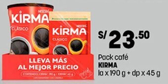 Plaza Vea Pack café KIRMA la x 190 g + dp x 45 g oferta