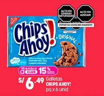 Plaza Vea Galletas CHIPS AHOY! pq x 6 unid oferta