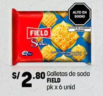 Plaza Vea Galletas de soda FIELD pk x 6 unid oferta