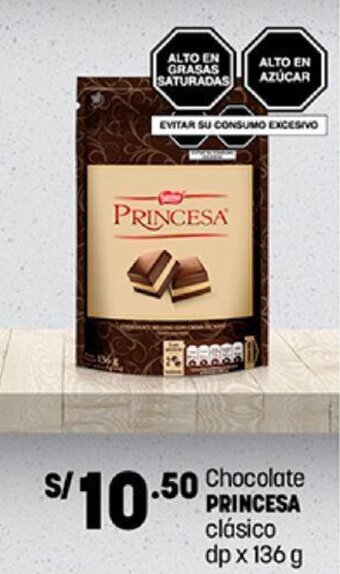 Plaza Vea Chocolate PRINCESA clásico dp x 136 g oferta