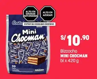 Plaza Vea Bizcocho MINI CHOCMAN bl x 420 g oferta