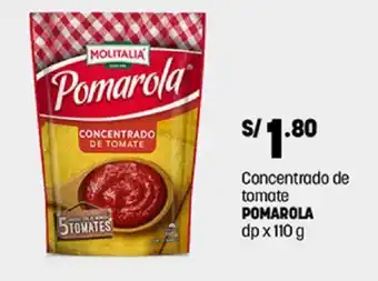 Plaza Vea Concentrado de tomate POMAROLA dp x 110 g oferta