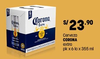 Plaza Vea Cerveza CORONA extra pk x 6 la x 355 ml oferta