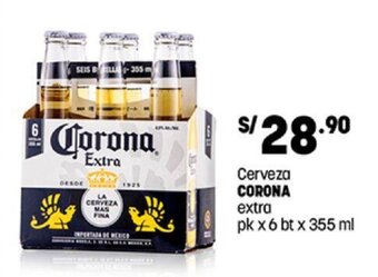 Plaza Vea Cerveza CORONA extra pk x 6 bt x 355 ml oferta