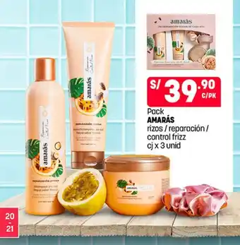 Plaza Vea Pack AMARÁS rizos / reparación / control frizz cj x 3 unid oferta