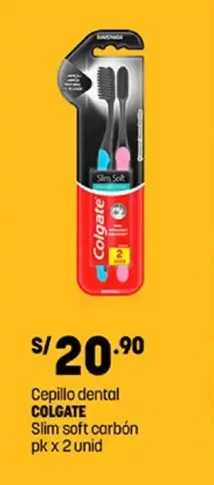 Plaza Vea Cepillo dental COLGATE Slim soft carbón pk x 2 unid oferta