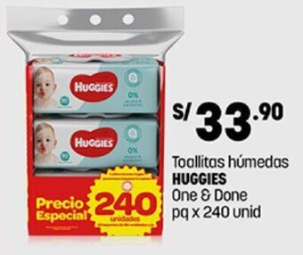 Plaza Vea Toallitas húmedas HUGGIES One & Done pq x 240 unid oferta