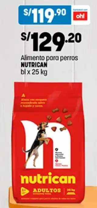 Plaza Vea Alimento para perros NUTRICAN bl x 25 kg oferta