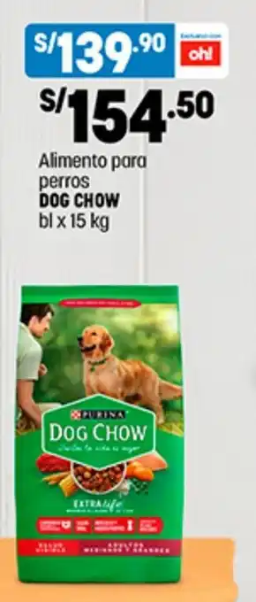 Plaza Vea Alimento para perros DOG CHOW bl x 15 kg oferta