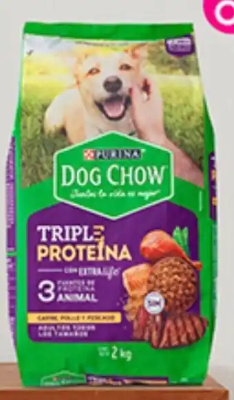 Plaza Vea Alimento para perros adultos DOG CHOW triple proteina bl x 2 kg oferta