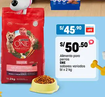 Plaza Vea Alimento para perros ONE sabores variados bl x 2 kg oferta