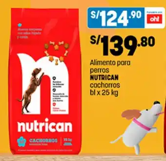 Plaza Vea Alimento para perros NUTRICAN cachorros bl x 25 kg oferta