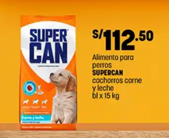 Plaza Vea Alimento para perros SUPERCAN cachorros carne y leche bl x 15 kg oferta