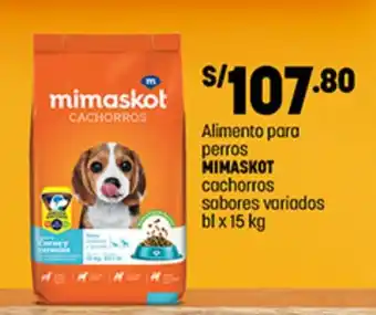 Plaza Vea Alimento para perros MIMASKOT cachorros sabores variados bl x 15 kg oferta