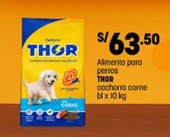 Plaza Vea Alimento para perros THOR cachorro carne bl x 10 kg oferta