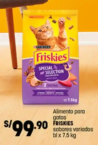 Plaza Vea Alimento para gatos FRISKIES sabores variados bl x 7.5 kg oferta