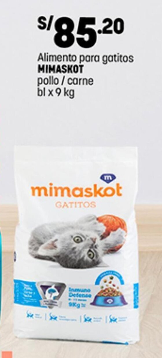 Plaza Vea Alimento para gatitos MIMASKOT pollo / carne bl x 9 kg oferta