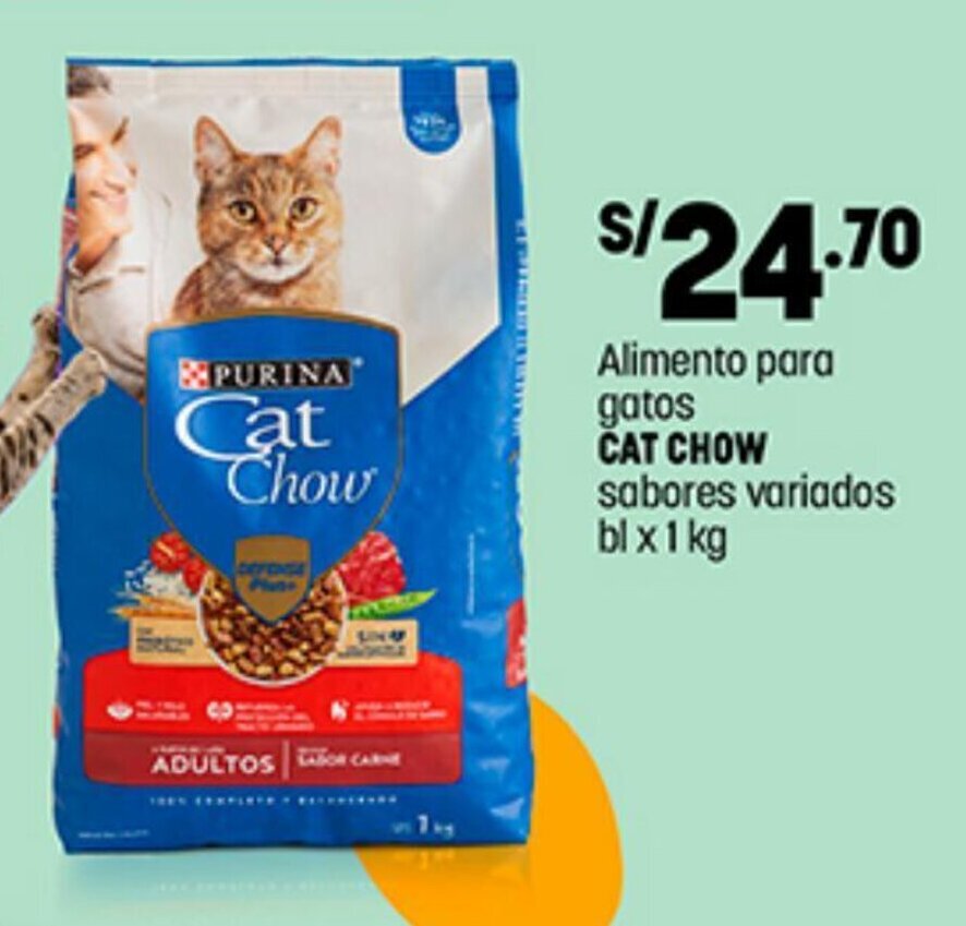 Plaza Vea Alimento para gatos CAT CHOW sabores variados bl x 1kg oferta