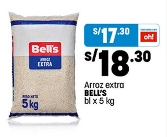 Plaza Vea Arroz extra BELL'S bl x 5 kg oferta