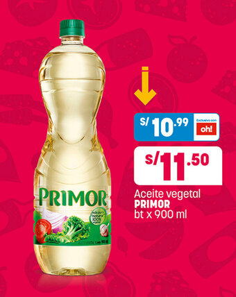 Plaza Vea Aceite vegetal PRIMOR bt x 900 ml oferta