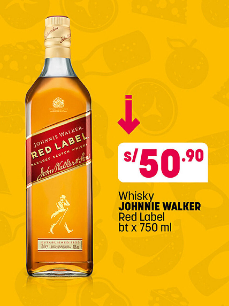 Plaza Vea Whisky JOHNNIE WALKER Red Label bt x 750 ml oferta