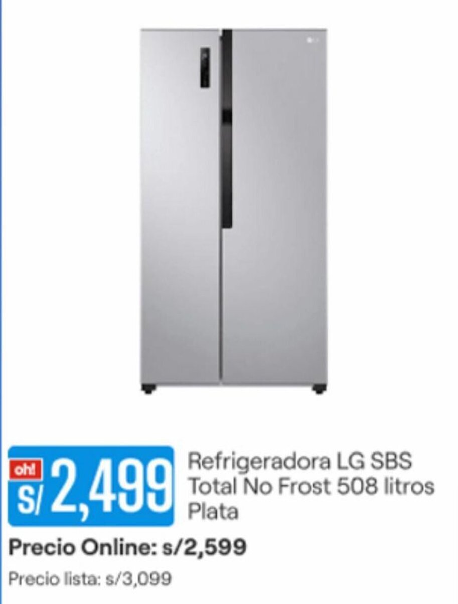 Promart Refrigeradora LG SBS Total No Frost 508 litros Plata oferta