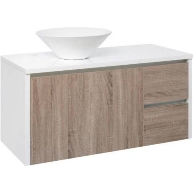 Maestro Mueble de baño vanitorio lagoa blanco/wengue 100x46x50cm oferta