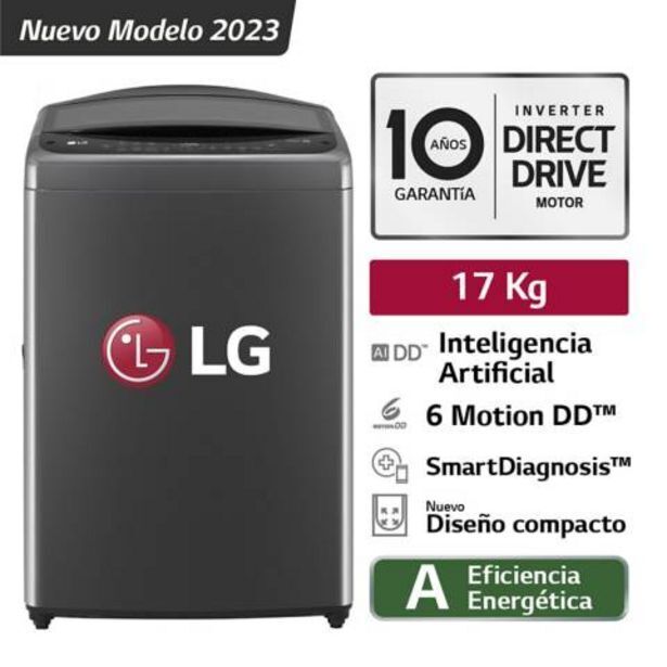 Maestro Lavadora wt19bv6 19kg ai dd carga superior negro claro lg oferta