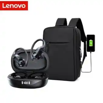 Linio Audifonos bluetooth lenovo lp75 tws 2022 + mochila laptop usb oferta