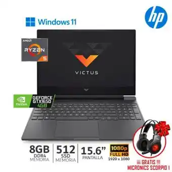 Linio Laptop hp victus 15-fb0101la amd ryzen 5 serie 5000 8gb ram 512gb ssd w11 - 6f7g3la oferta