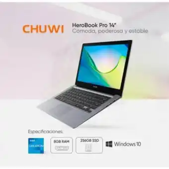 Linio Laptop chuwi 14.1 celeron n4020 ram 8gb 256gb ssd - gris + mochila oferta