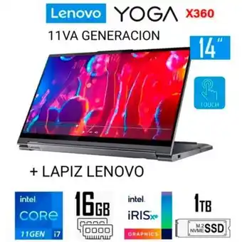 Linio Laptop lenovo yoga 9 2-en-1 core i7-1185g7 11va generacion 16gb ram, 1tb ssd 14″ uhd táctil + lapiz oferta