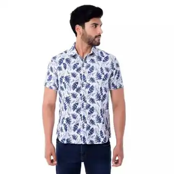Pionier Camisa popelina estamp. righo m/corta oferta