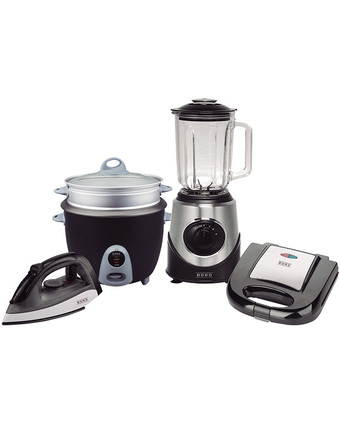Tiendas EFE Combo bord licuadora bla500 + olla arrocera boa15v + plancha de ropa bp1200 + sandwichera bsg750 oferta