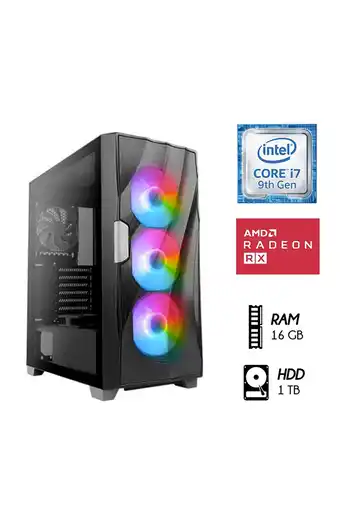 Tiendas EFE Cpu gamer intel core i7 16gb 1tb hdd rx550 4gb case 550w led oferta