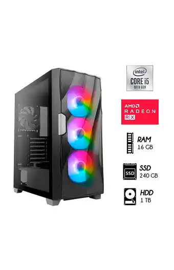 Tiendas EFE Cpu gamer intel core i5 16gb 1tb hdd + 240gb ssd rx550 4gb case led oferta