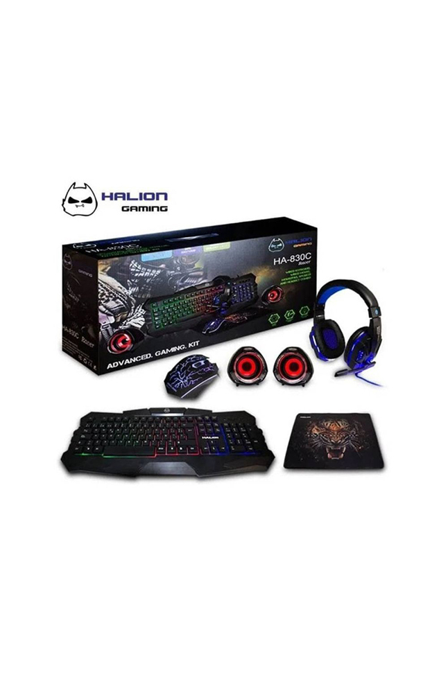 Tiendas EFE Teclado gamer halion kit 5 en 1 luces led oferta