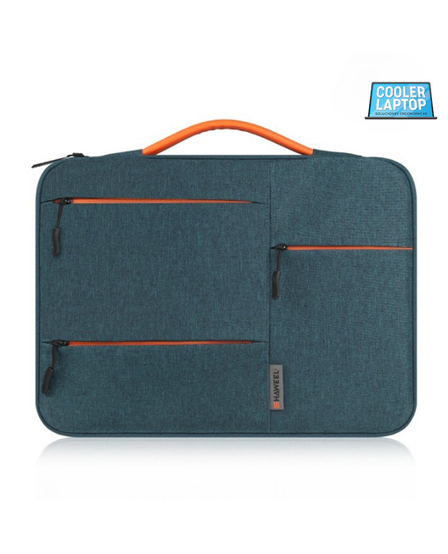 Tiendas EFE Funda para laptop haweel 15 - 17 verde con naranja oferta